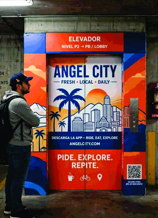 Visualización ilustrativa: Elevador forrado